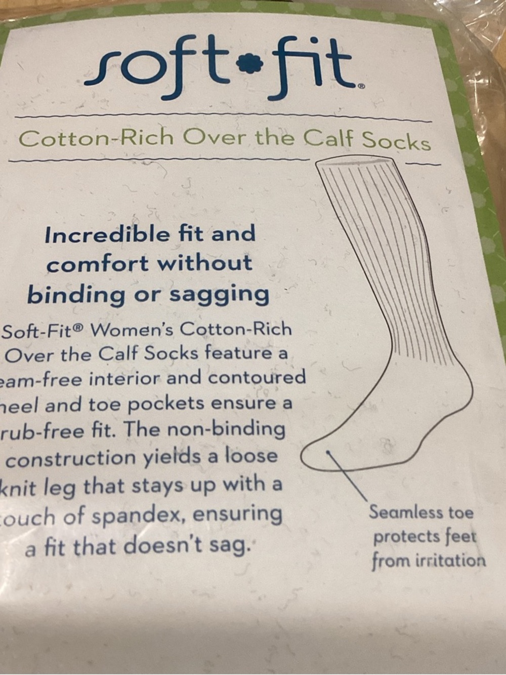 Soft-fit Women's Cotton-Rich Crew Sicks 1 Pr Foot Smart Benchmark Brands 11.5-13